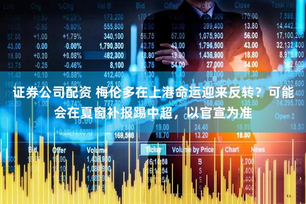 证券公司配资 梅伦多在上港命运迎来反转？可能会在夏窗补报踢中超，以官宣为准